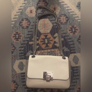Michael Kors Cream and Gray Shoulder Bag